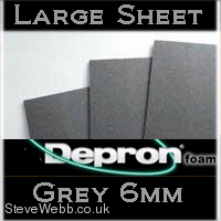 Depron 10 x Sheets: 6mm x 625mm x 800mm Grey